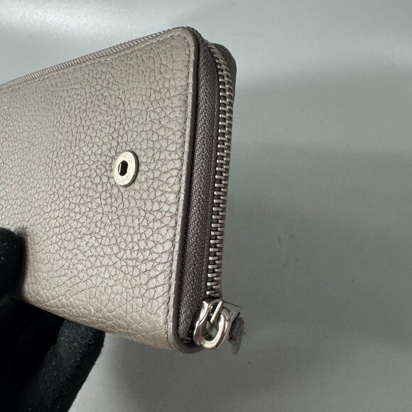 All Saint Fetch Green Leather Zip-Around Long Wallet - Picture 12 of 14